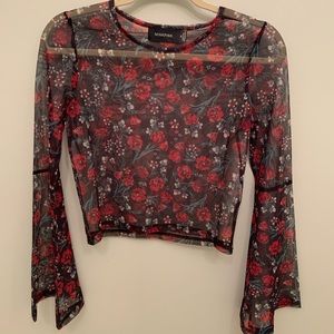 Floral See-Through Top